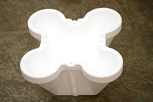 Single 4-position polystyrene stackable planting pot